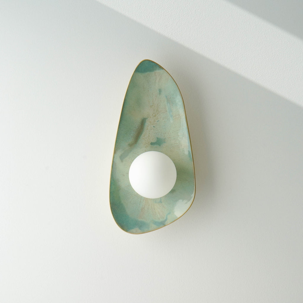 Ocean Blue & Turquoise Ceramic Wall Lamp / Sconce