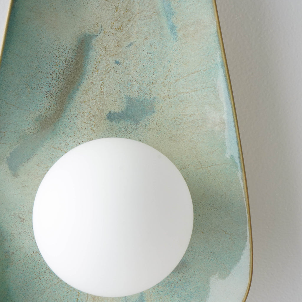 Ocean Blue & Turquoise Ceramic Wall Lamp / Sconce