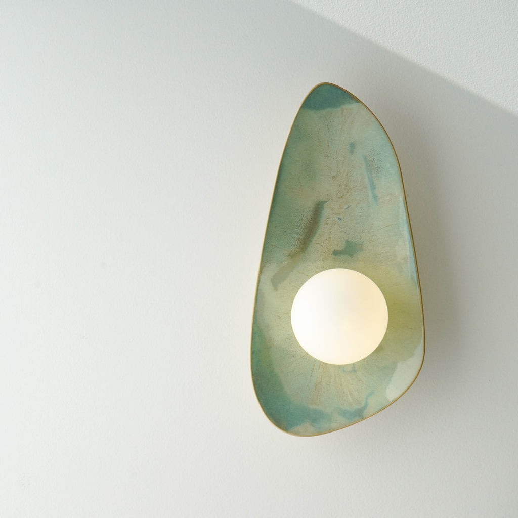 Ocean Blue & Turquoise Ceramic Wall Lamp / Sconce