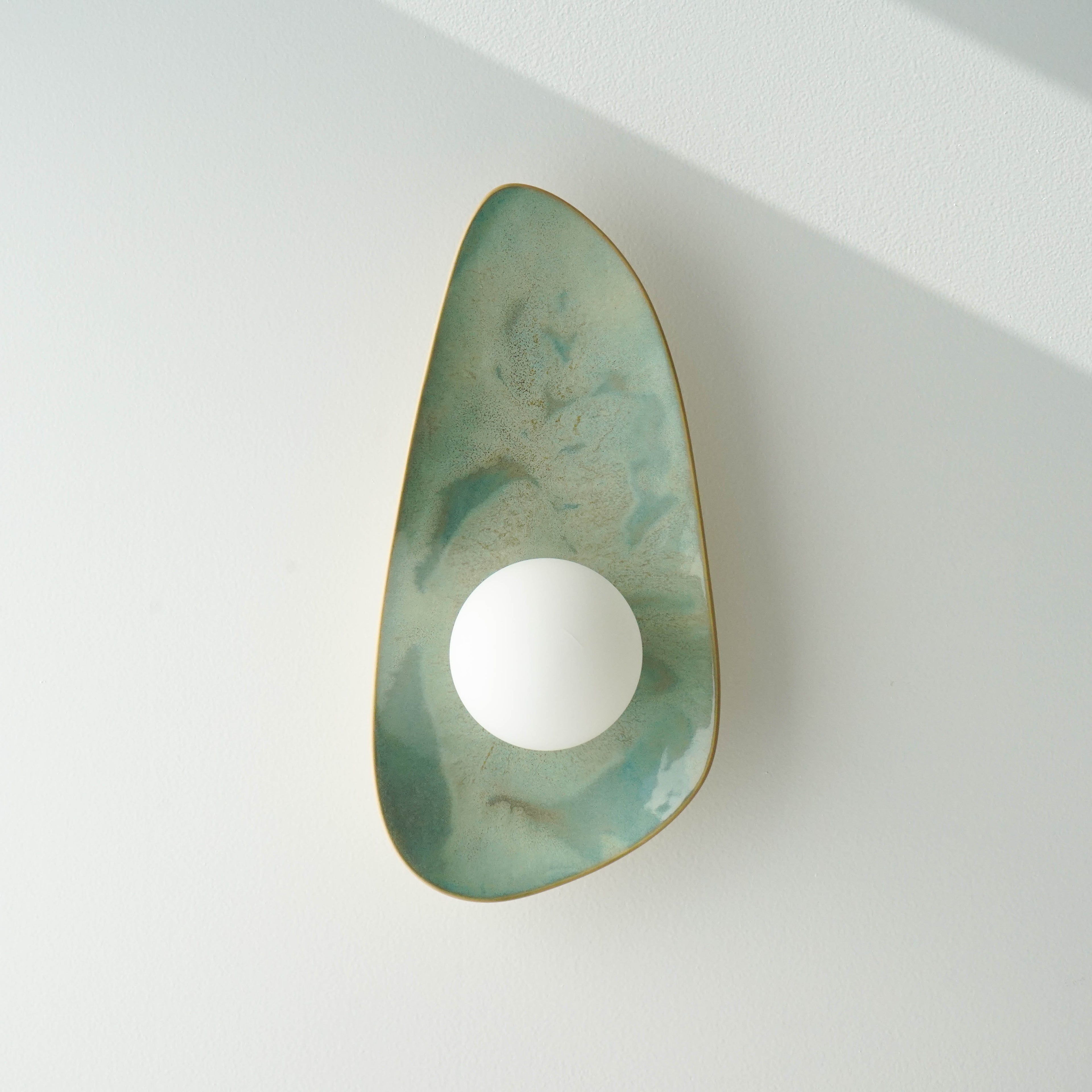 Ocean Blue & Turquoise Ceramic Wall Lamp / Sconce