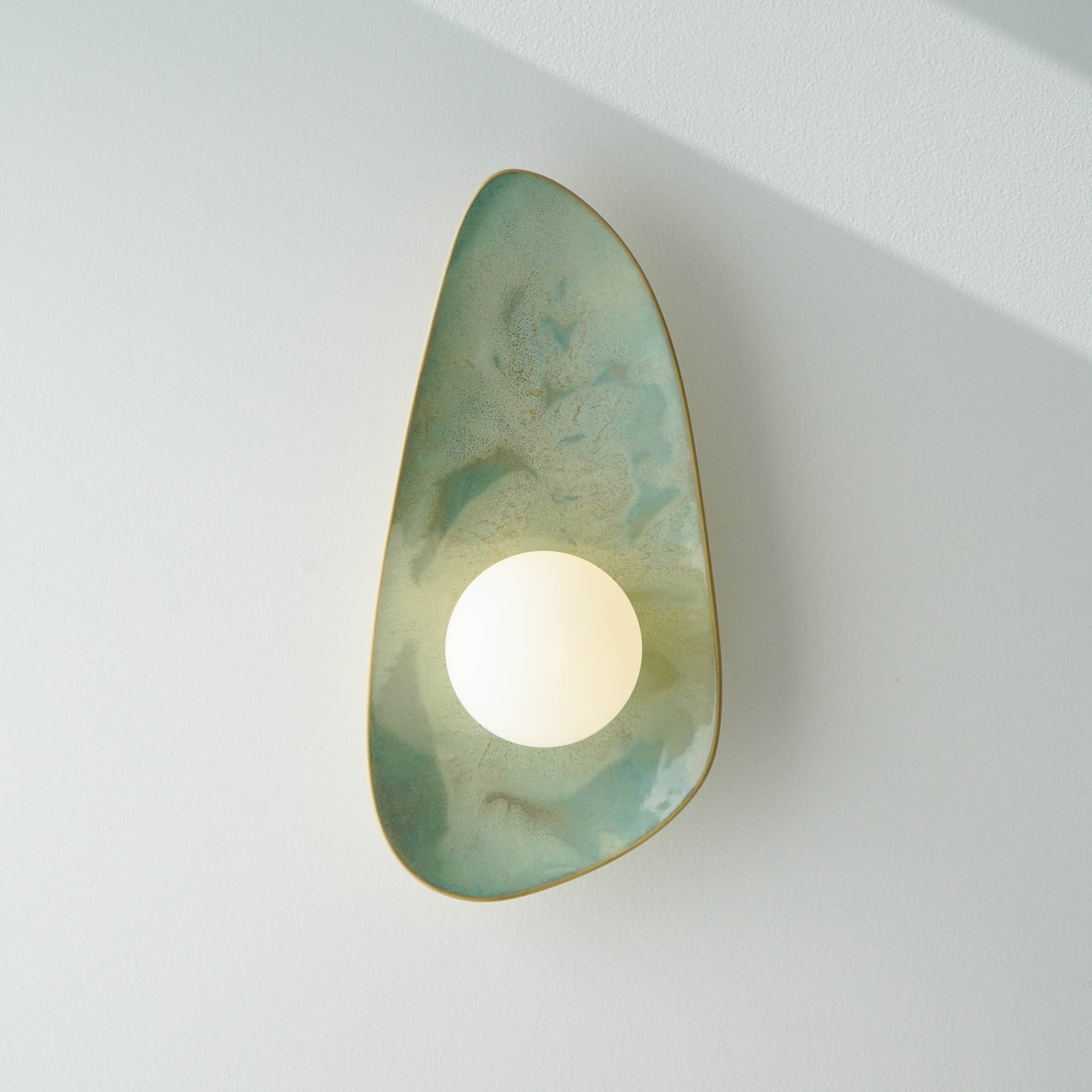 Ocean Blue & Turquoise Ceramic Wall Lamp / Sconce