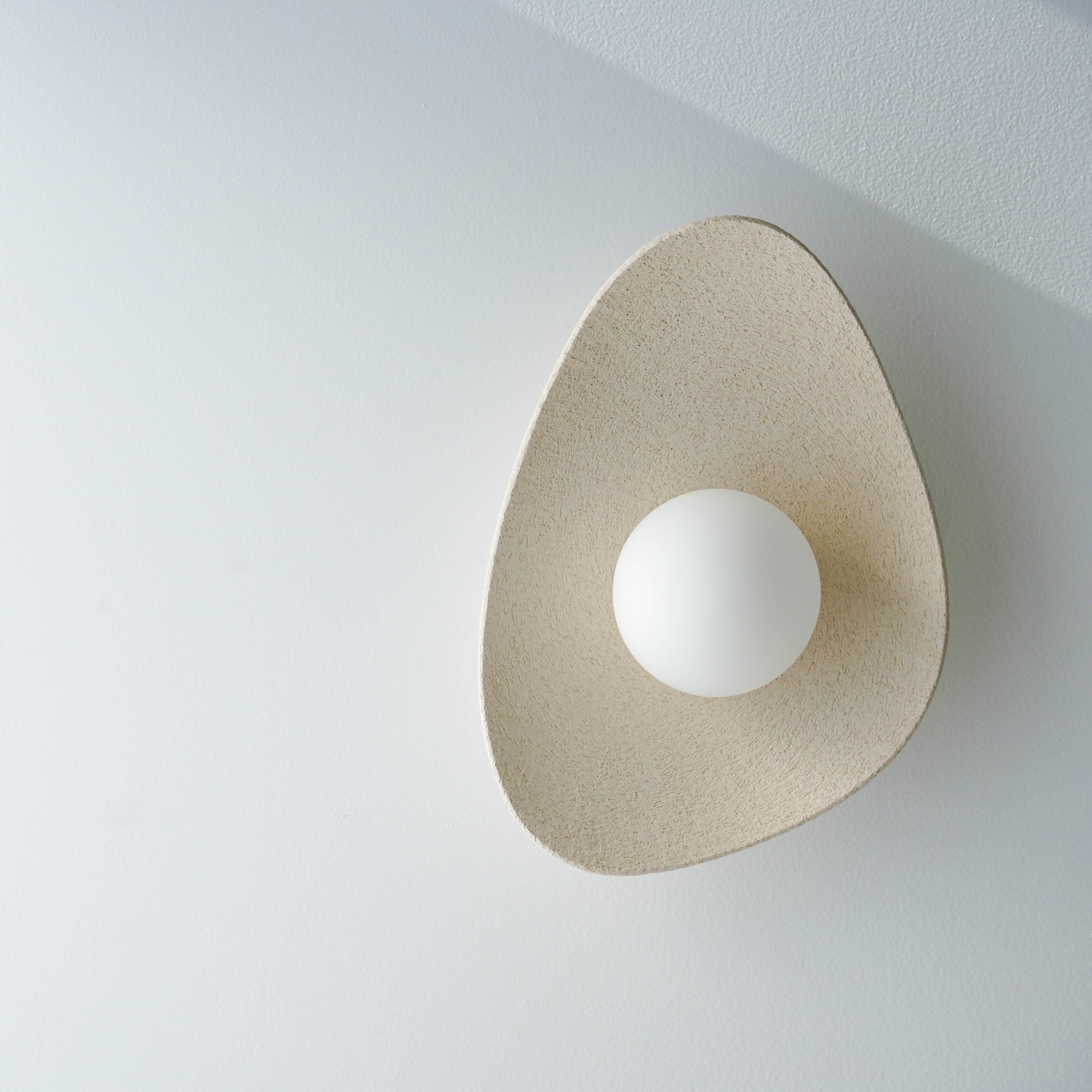 Handmade Beige Ceramic Wall Light / Sconce