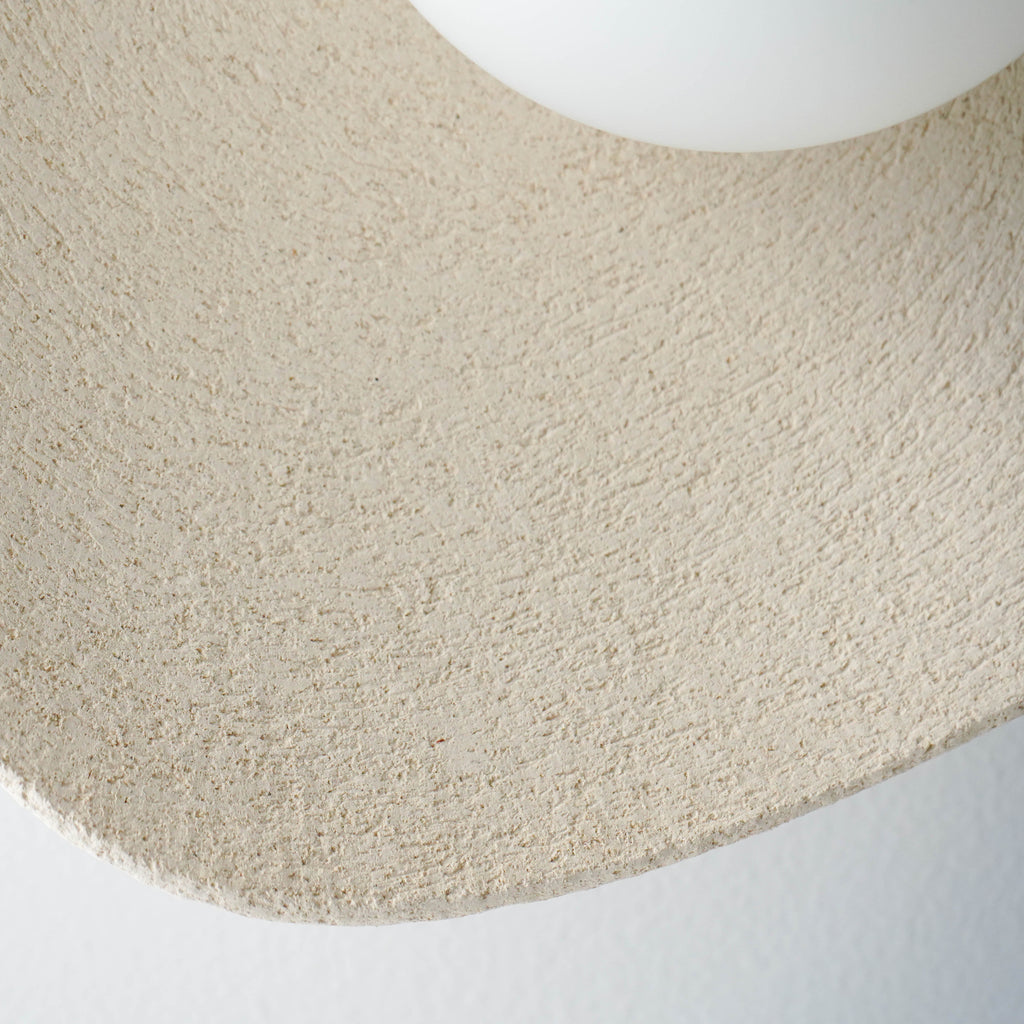 Handmade Beige Ceramic Wall Light / Sconce