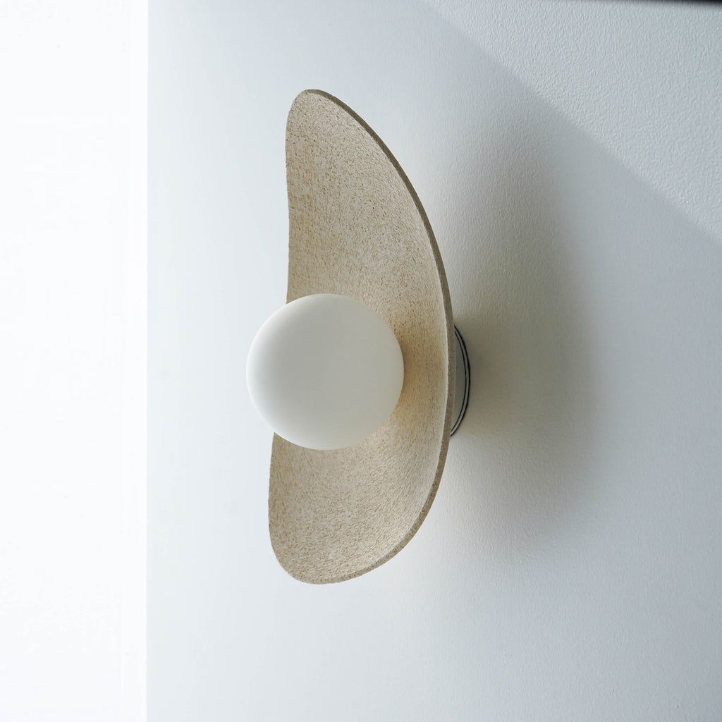 Handmade Beige Ceramic Wall Light / Sconce