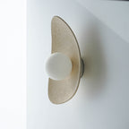 Handmade Beige Ceramic Wall Light / Sconce