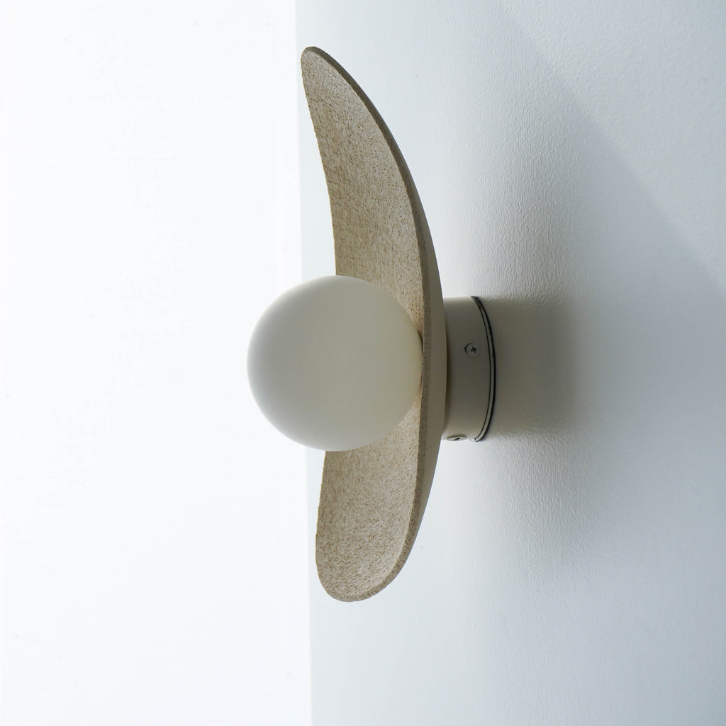Handmade Beige Ceramic Wall Light / Sconce