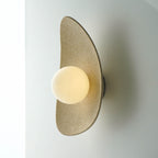 Handmade Beige Ceramic Wall Light / Sconce