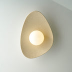 Handmade Beige Ceramic Wall Light / Sconce