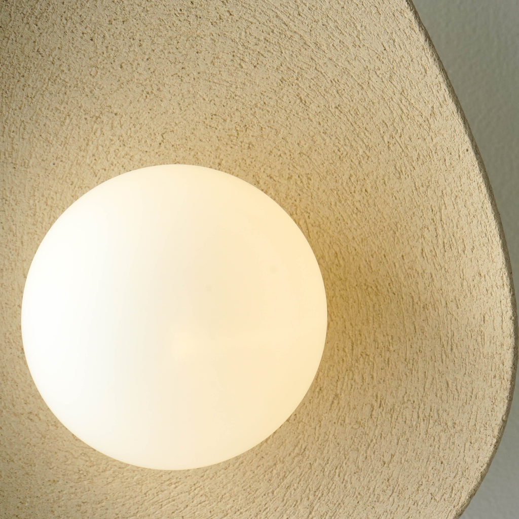 Handmade Beige Ceramic Wall Light / Sconce