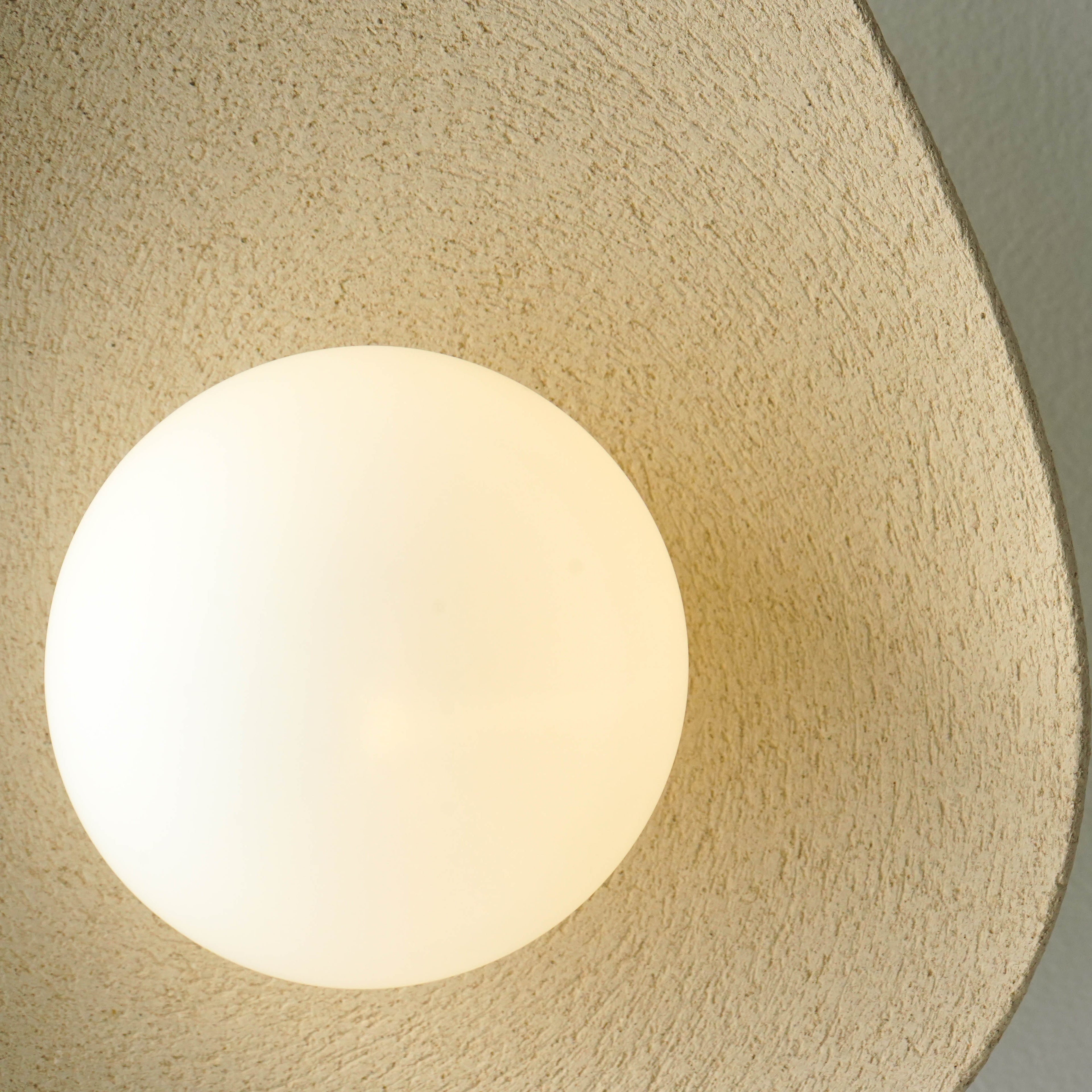 Handmade Beige Ceramic Wall Light / Sconce