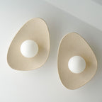 Handmade Beige Ceramic Wall Light / Sconce