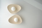 Handmade Beige Ceramic Wall Light / Sconce
