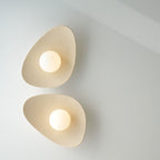 Handmade Beige Ceramic Wall Light / Sconce