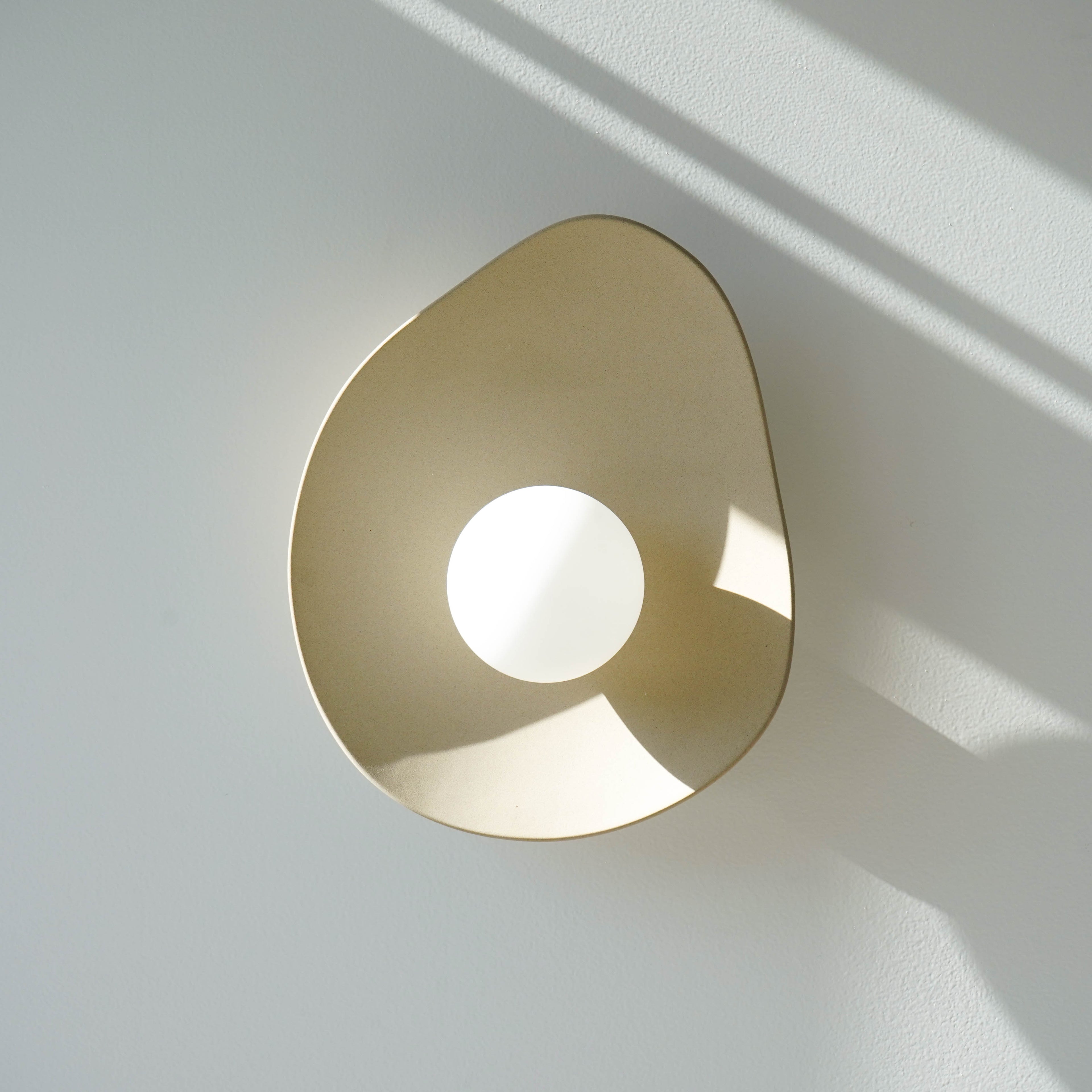 Handmade Beige Ceramic Wall Light / Sconce
