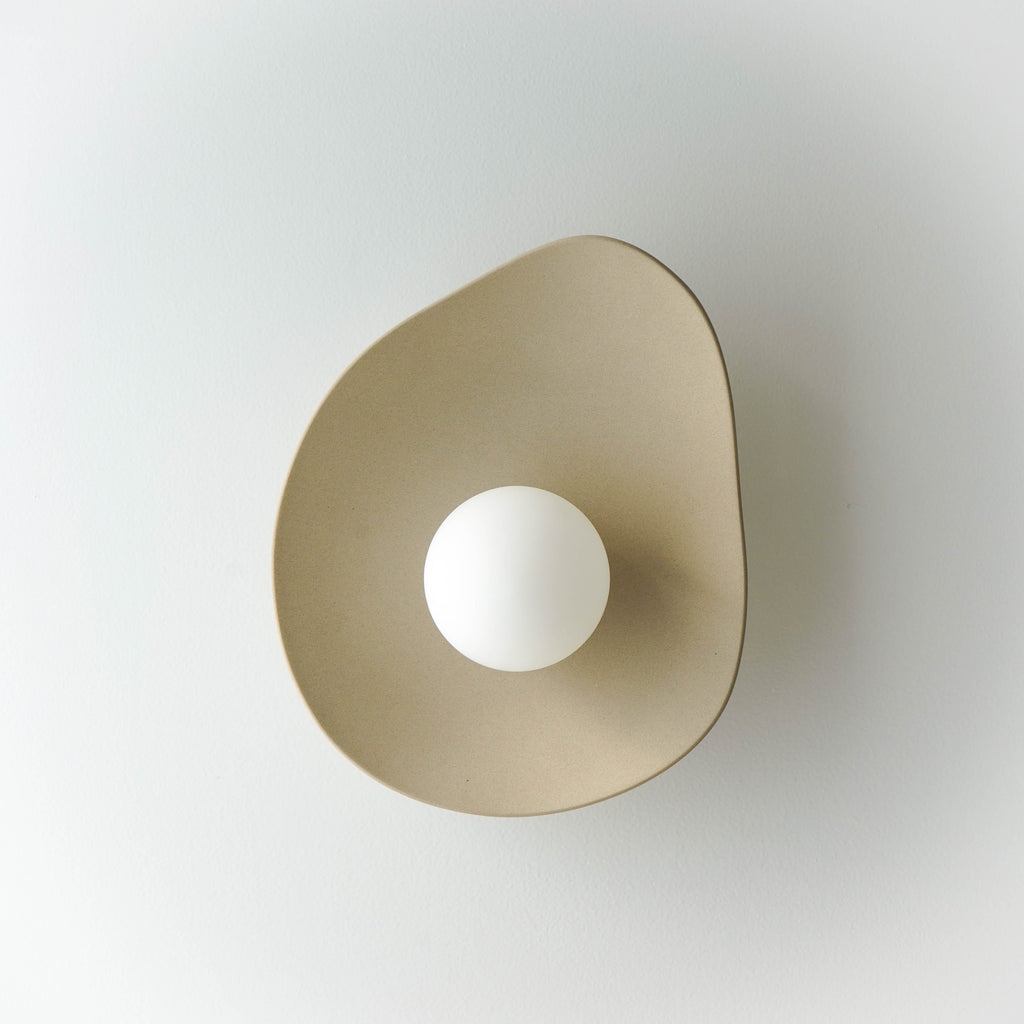 Handmade Beige Ceramic Wall Light / Sconce