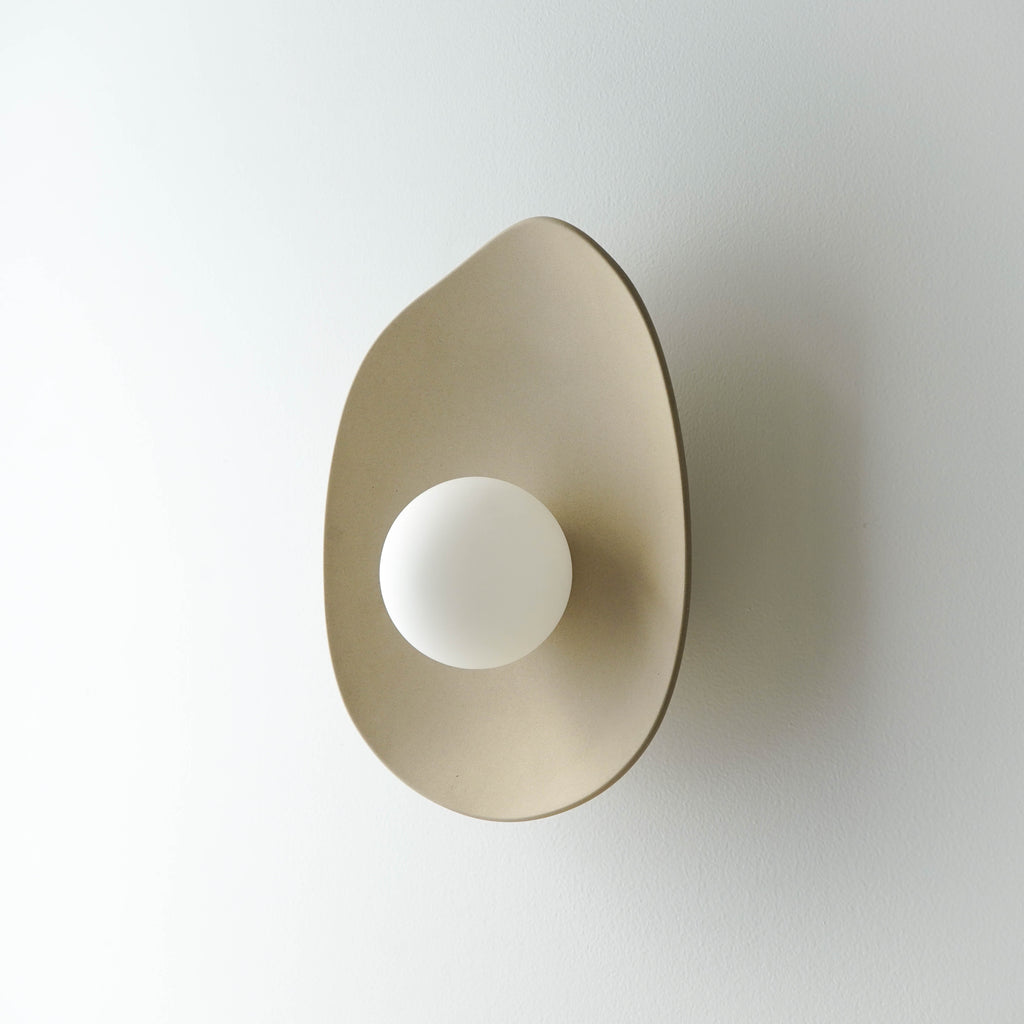 Handmade Beige Ceramic Wall Light / Sconce