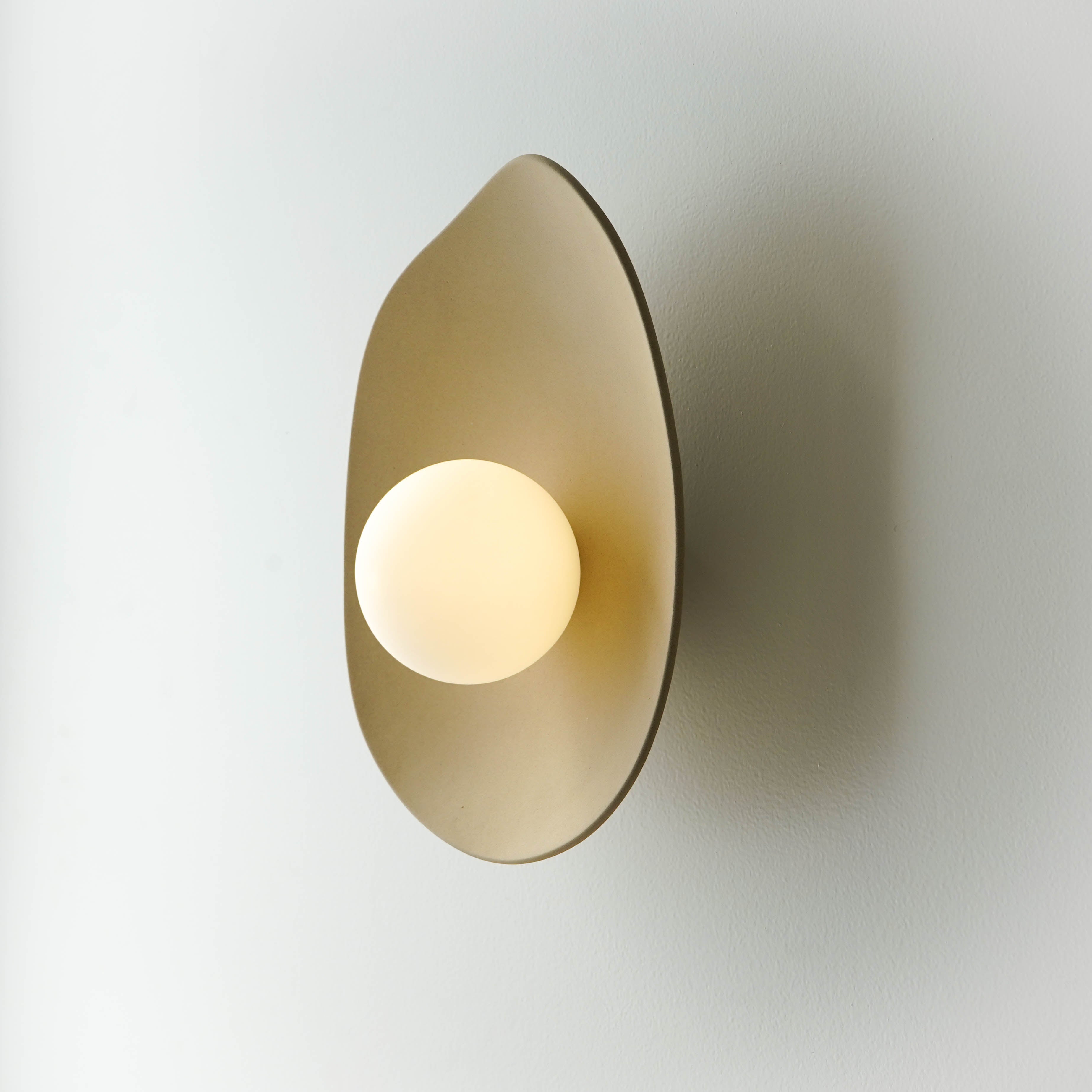 Handmade Beige Ceramic Wall Light / Sconce