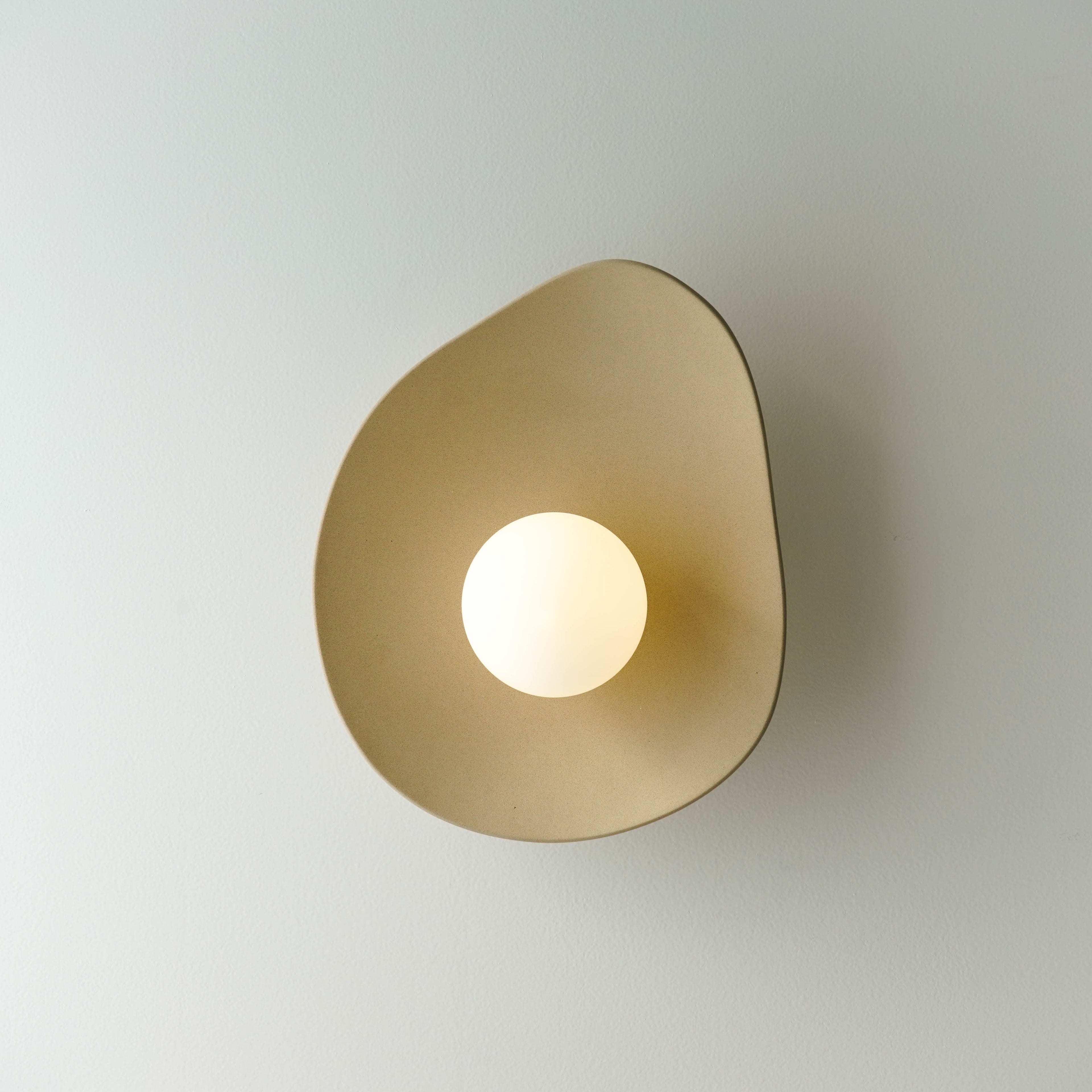 Handmade Beige Ceramic Wall Light / Sconce
