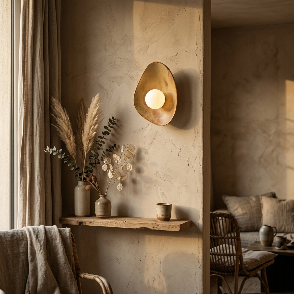 Red Desert Sand Ceramic Wall Lamp / Sconce