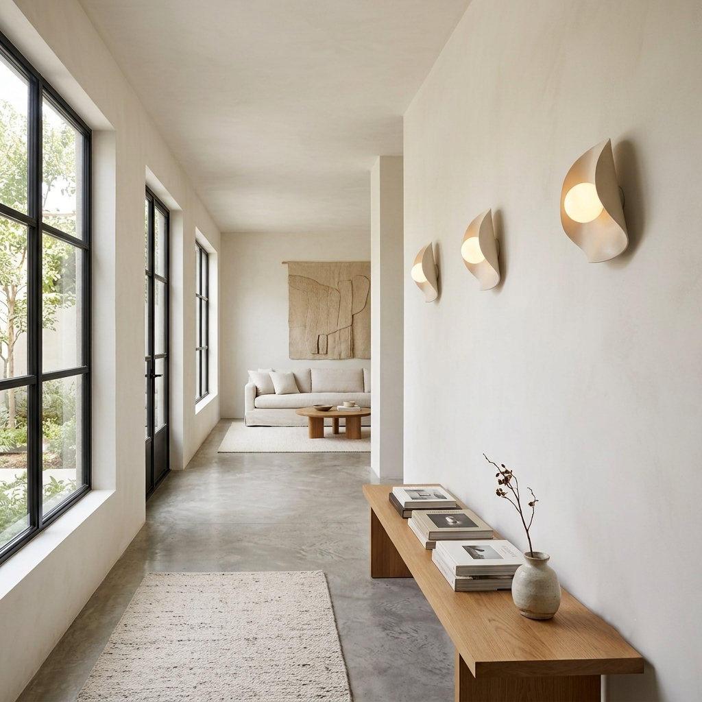Creamy Matte White Ceramic Wall Light / Sconce