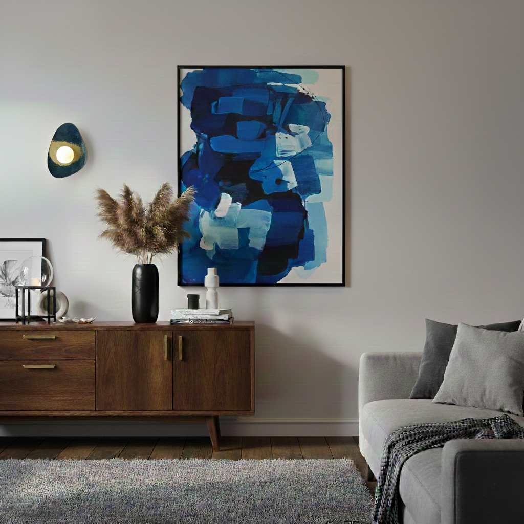 Handmade Deep Blue Ceramic Wall Sconce / Wall Lamp