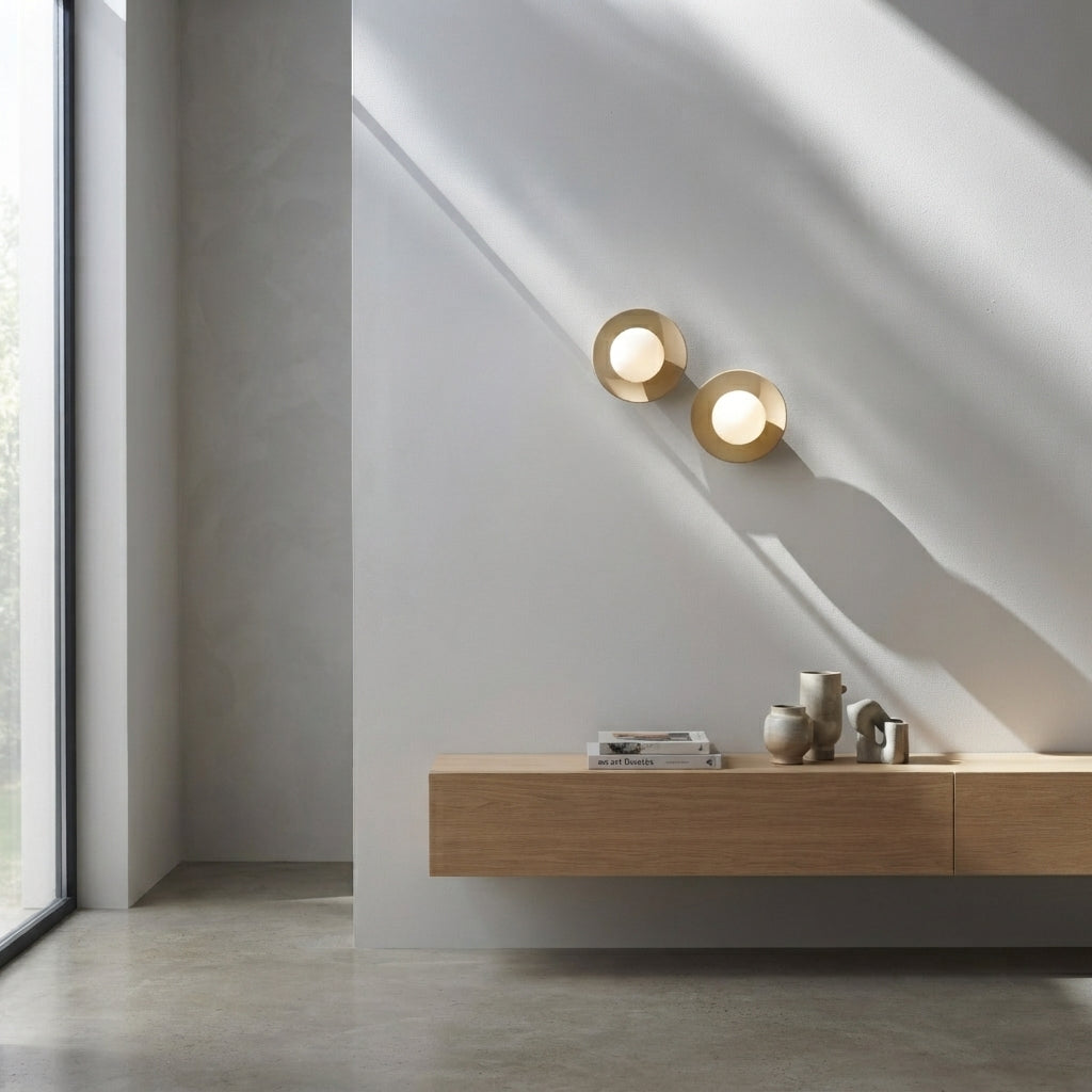 Aplique de pared/lámpara de pared de cerámica beige hecha a mano
