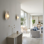 White Ceramic Wall Light with Blue Speckles / Wall Sconce