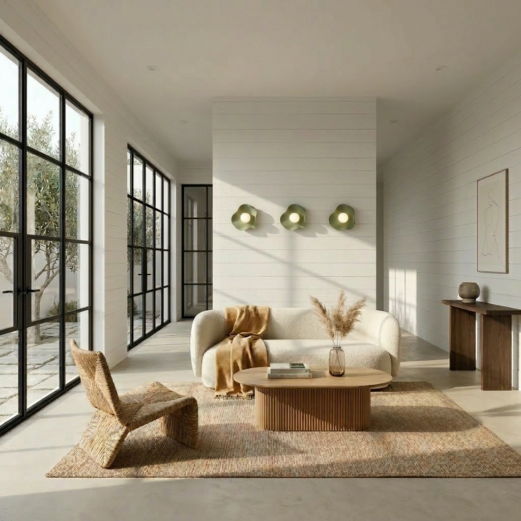 Handmade Matte Green Ceramic Wall Light / Sconce