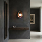 Aplique de pared/lámpara de pared de cerámica azul oscuro hecha a mano