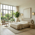 Handmade Beige Ceramic Wall Light / Sconce