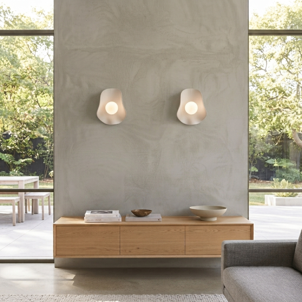 Creamy Matte White Ceramic Wall Light / Sconce