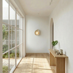 Handmade Beige Ceramic Wall Light / Sconce