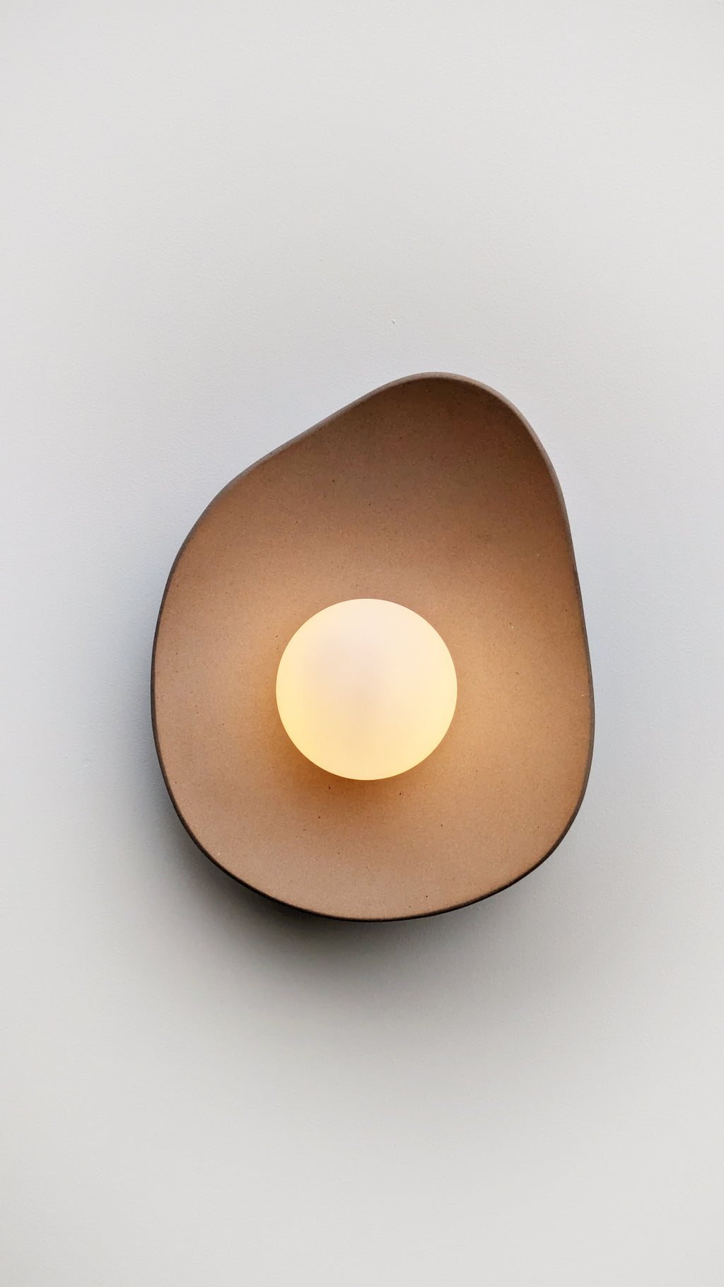 Handmade Beige Ceramic Wall Light / Sconce