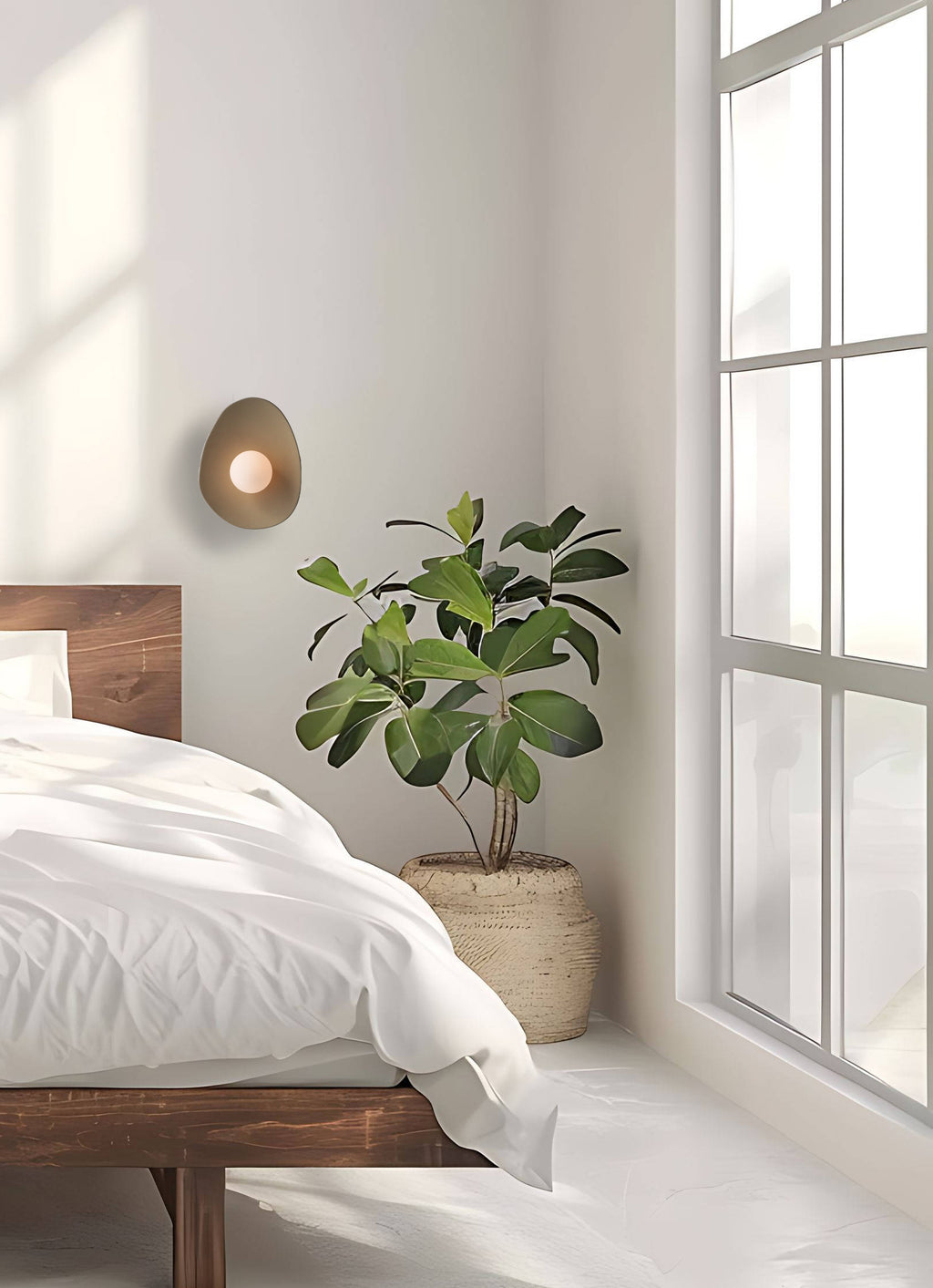 Handmade Beige Ceramic Wall Light / Sconce