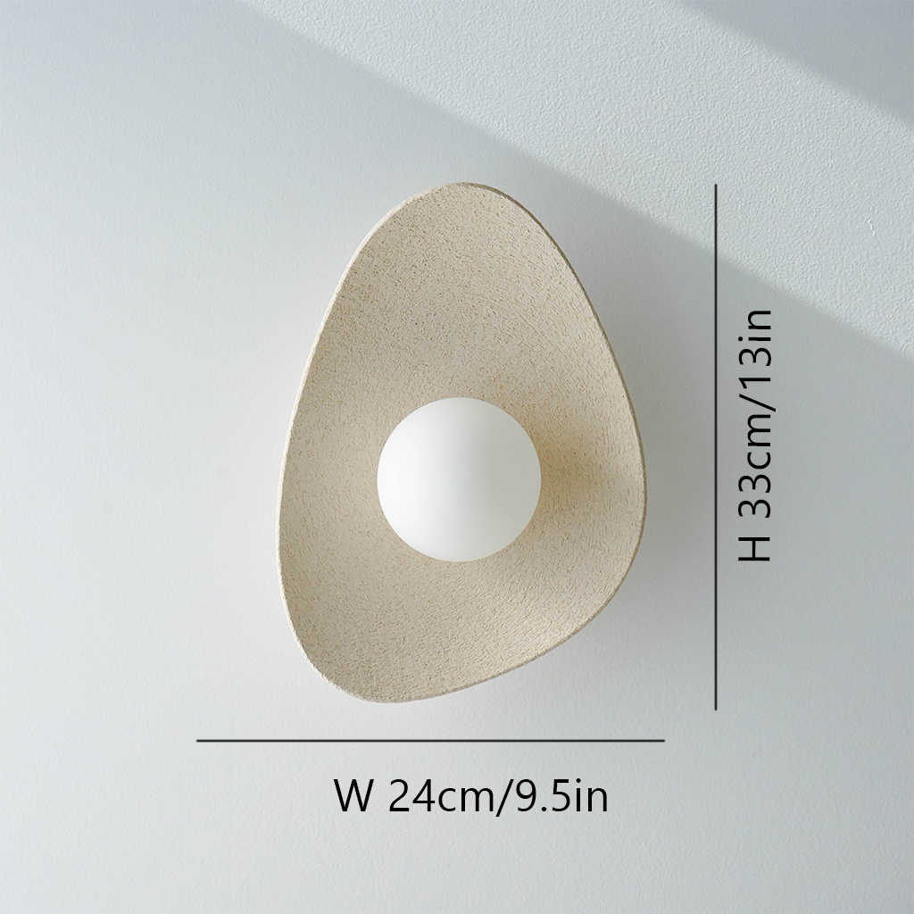 Handmade Beige Ceramic Wall Light / Sconce