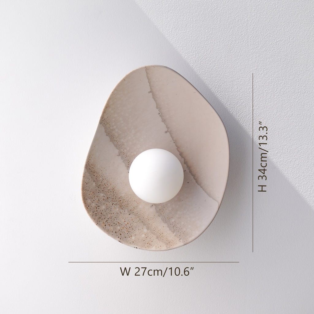 Applique murale en céramique blanc crème