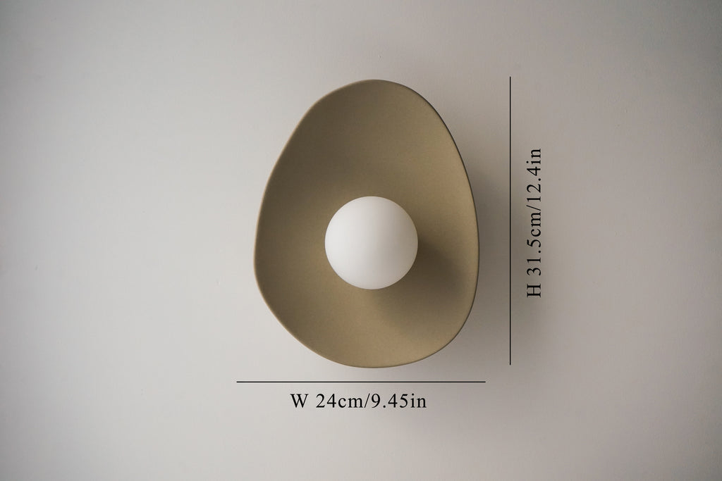 Handmade Beige Ceramic Wall Light / Sconce
