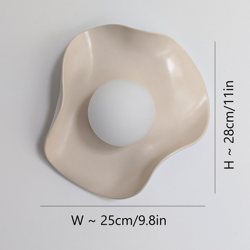 Creamy Nude Ceramic Wall Light / Sconce