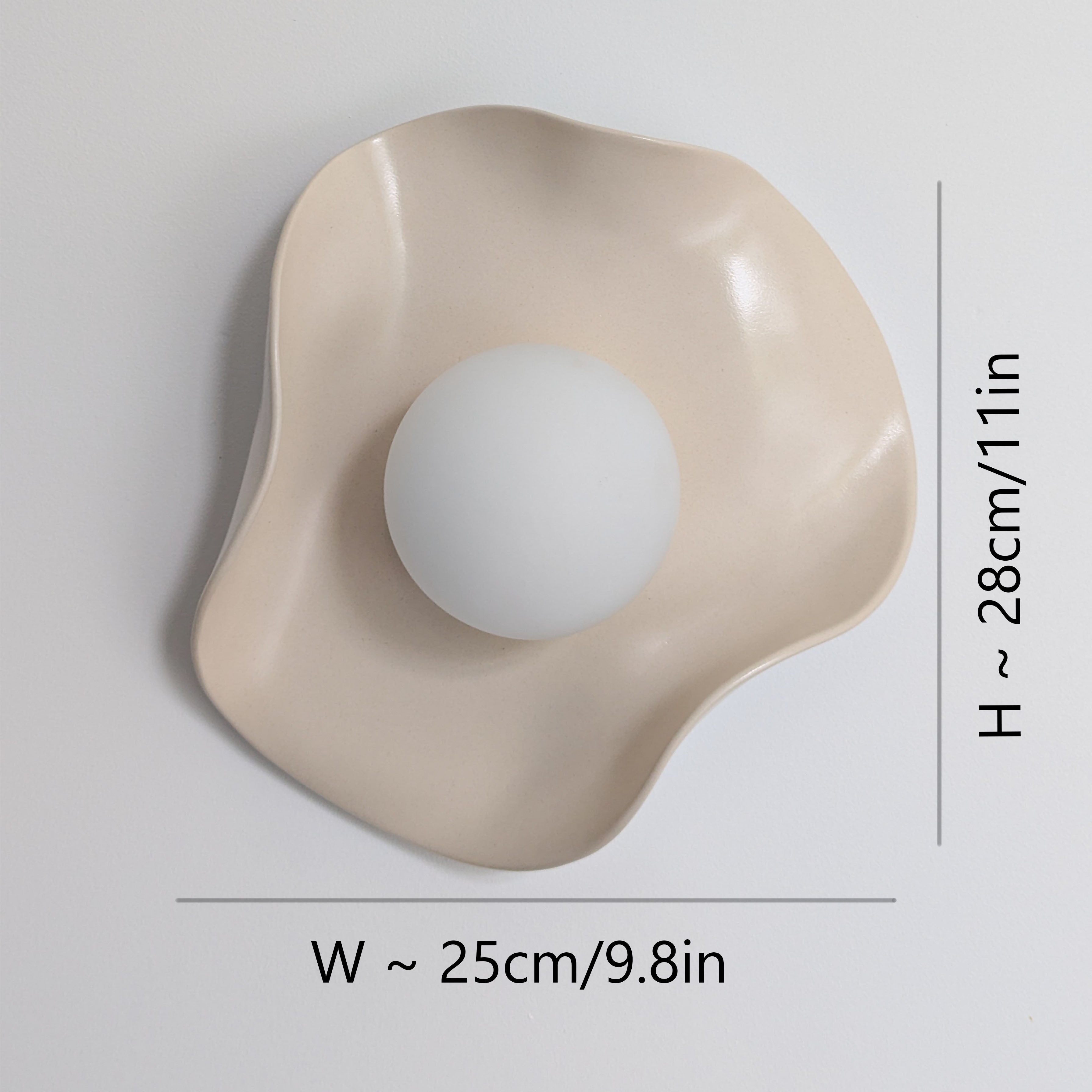 Creamy Nude Ceramic Wall Light / Sconce